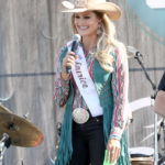 LAS VEGAS, NV - APRIL 01:  Lisa Lageschaar, 2017 Miss Rodeo America speaks onstage at at the ACM Party For A Cause: Tailgate Party on April 1, 2017 in Las Vegas, Nevada.  (Photo by Gabe Ginsberg/Getty Images for ACM)
