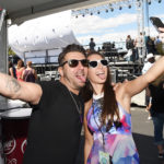 LAS VEGAS, NV - APRIL 01:  Record prodcer DJ DU (L) and singer Jessa at the ACM Party For A Cause: Tailgate Party on April 1, 2017 in Las Vegas, Nevada.  (Photo by Rick Diamond/Getty Images for ACM)